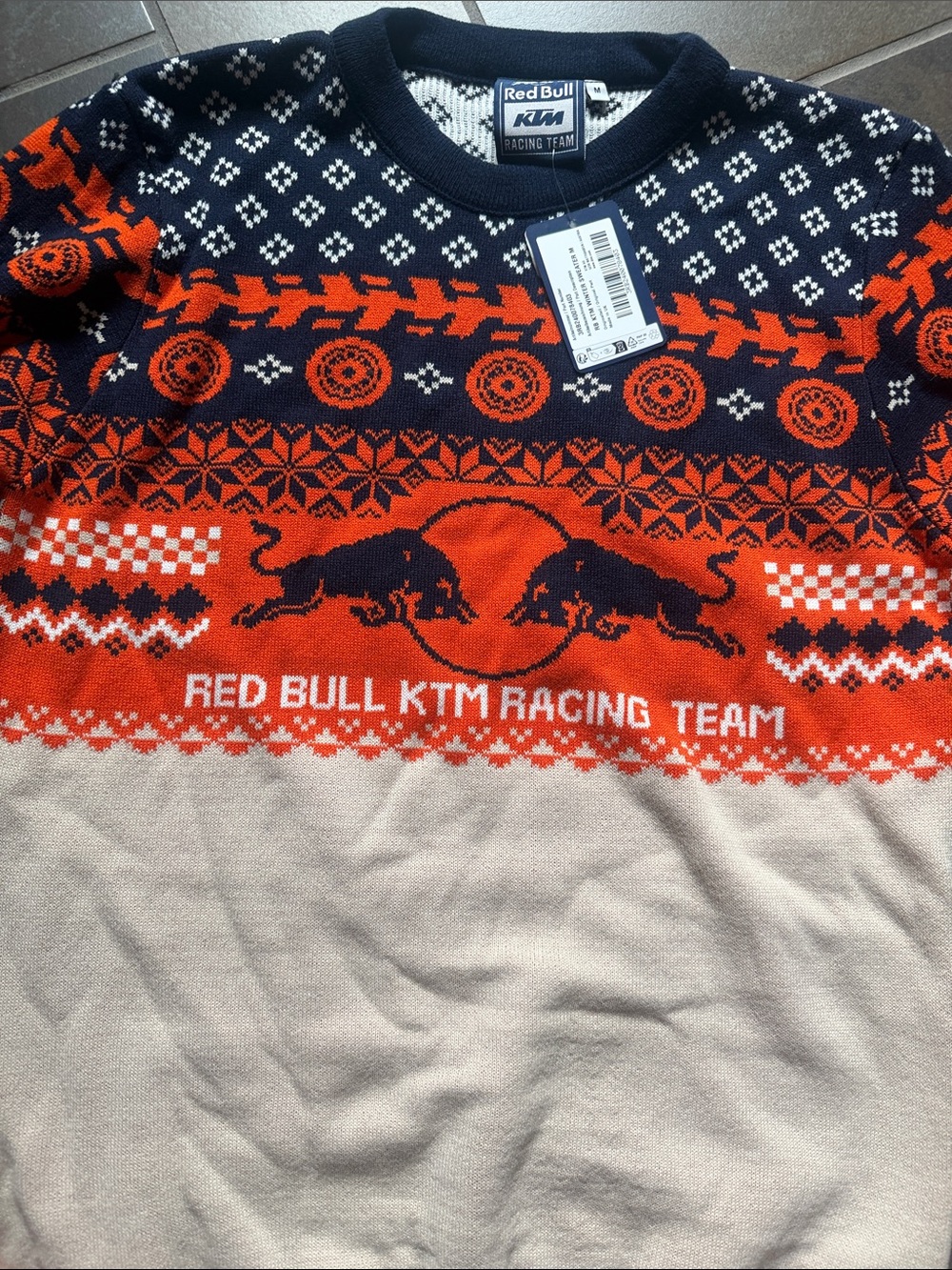KTM racing Men’s Fair Isle Crewneck Sweater Medium ugly Christmas NEW